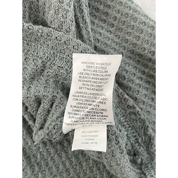 rxb Green Long Sleeve Crew Neck Lace Thermal Flowy Sweater Medium - Picture 7 of 8